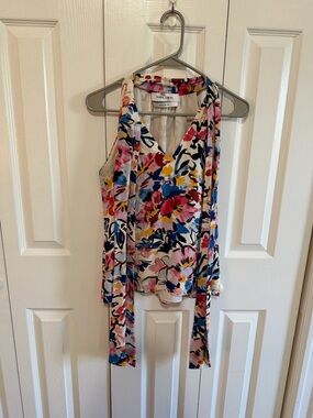 Prabal Gurung Tie Neck Blouse Floral Multicolor Silk Size 0